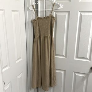 brown below the knees dress